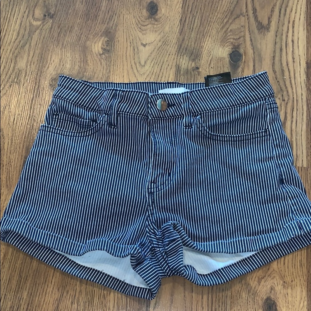 Striped Jean Shorts